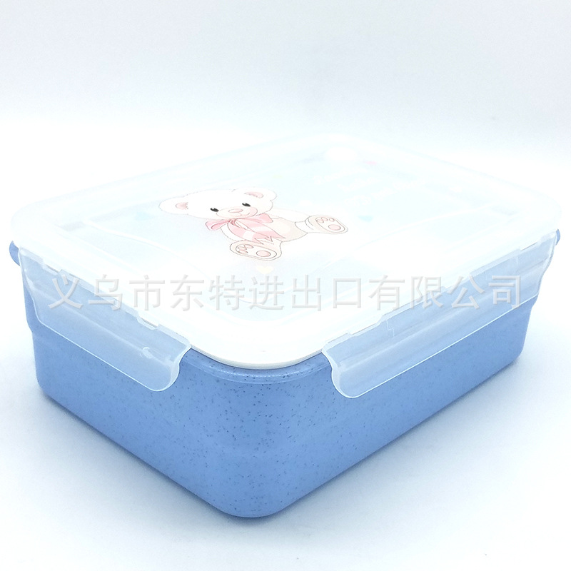 Factory direct sales lunch boxes, wheat straw compartments lunch boxes, picnic lunch boxes, sealed lunch boxes, square plastic lunch boxes detail image 4