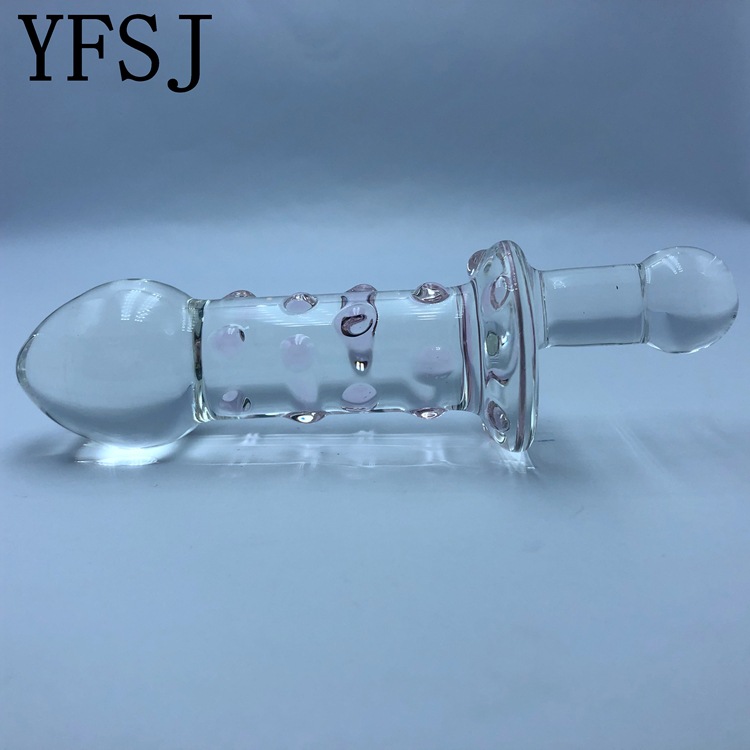 YF0444/ 手动水晶阳具女用后庭肛塞自慰器玻璃棒外出肛门塞成人