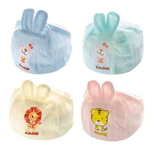 Double-layer double-ear baby hat, baby hood, newborn cap, children's hat 0-1 years old