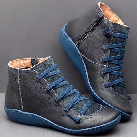 Women's Autumn Winter Flat Ankle Boots In Large Sizes_voghion.com