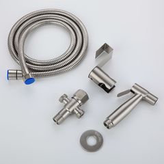 Punch-Free 304 Stainless Steel Pressurized Bidet, Balcony Outdoor High-Pressure Spray Gun Washer—Toilet Companion Nozzle