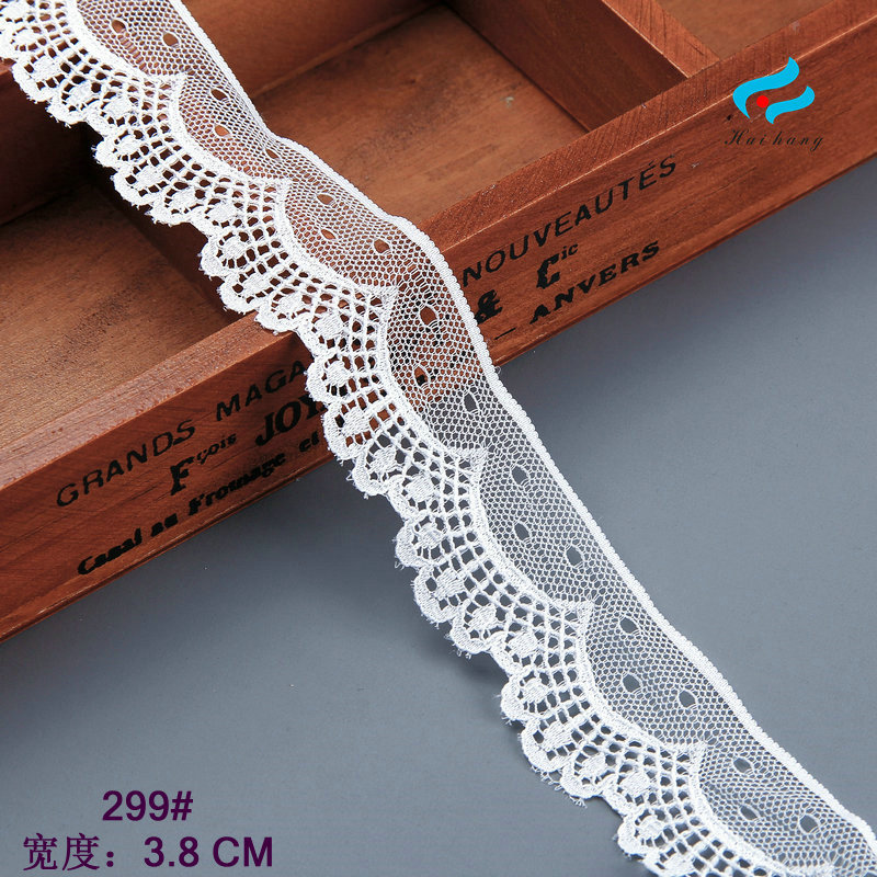 台版蕾丝299#柔软无弹花边 4公分锦纶品牌无弹蕾丝花边 环保蕾丝