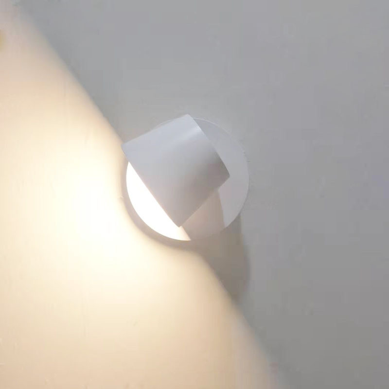 led客厅卧室床头旋转壁灯圆形酒店客房书房360度阅读壁灯简约批发