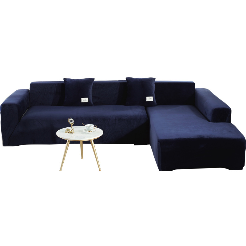 Thickened solid color plush sofa cover elastic non-slip high-end Nordic simple one-piece all-inclusive Imperial Concubine cover lazy combination