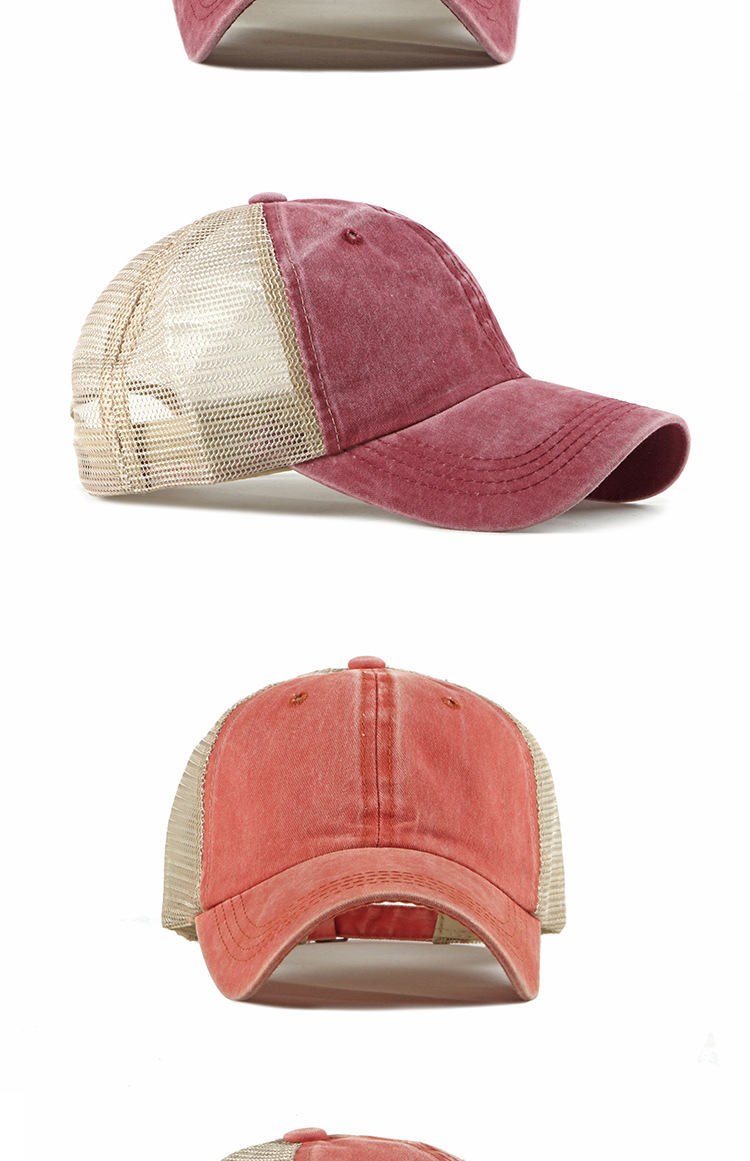 Cotton Material Color Block Pattern Summer, Spring Season Unisex Casual Color Block Crimping Baseball Cap
