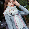 韩版情侣围巾冬季加长毛线围巾女百搭加厚秋冬季韩版针织围脖学生|ms