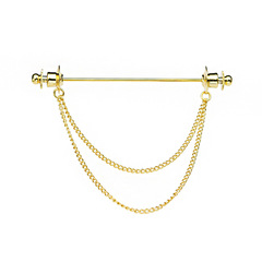 Metal tassel chain collar pin men's and women's shirt T-shirt corner button one-word pin brooch tie collar bar