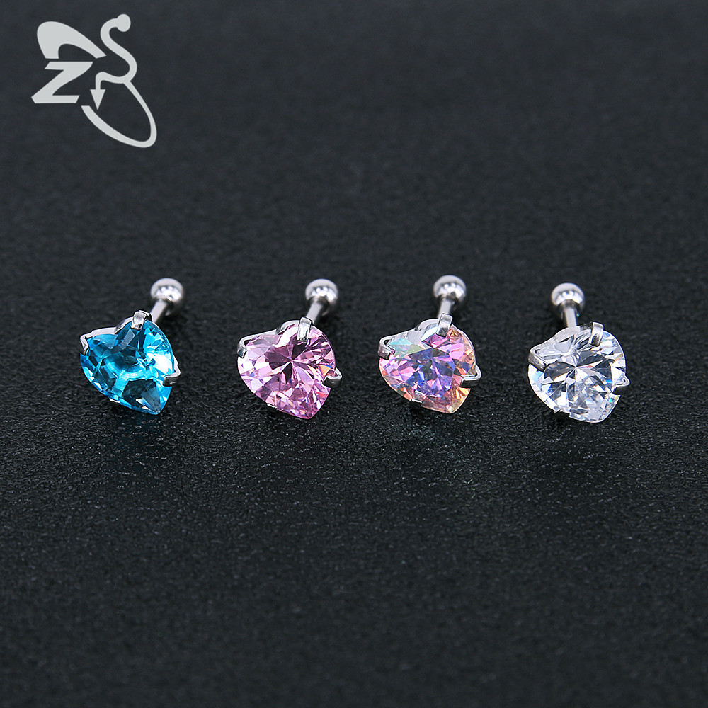 European American Simple Thin Pole Auricle Fashion Zircon Earrings Versatile Ear Bone Women's Ear Jewelry Titanium Steel Ear Needles Earrings Wholesale detail image 8