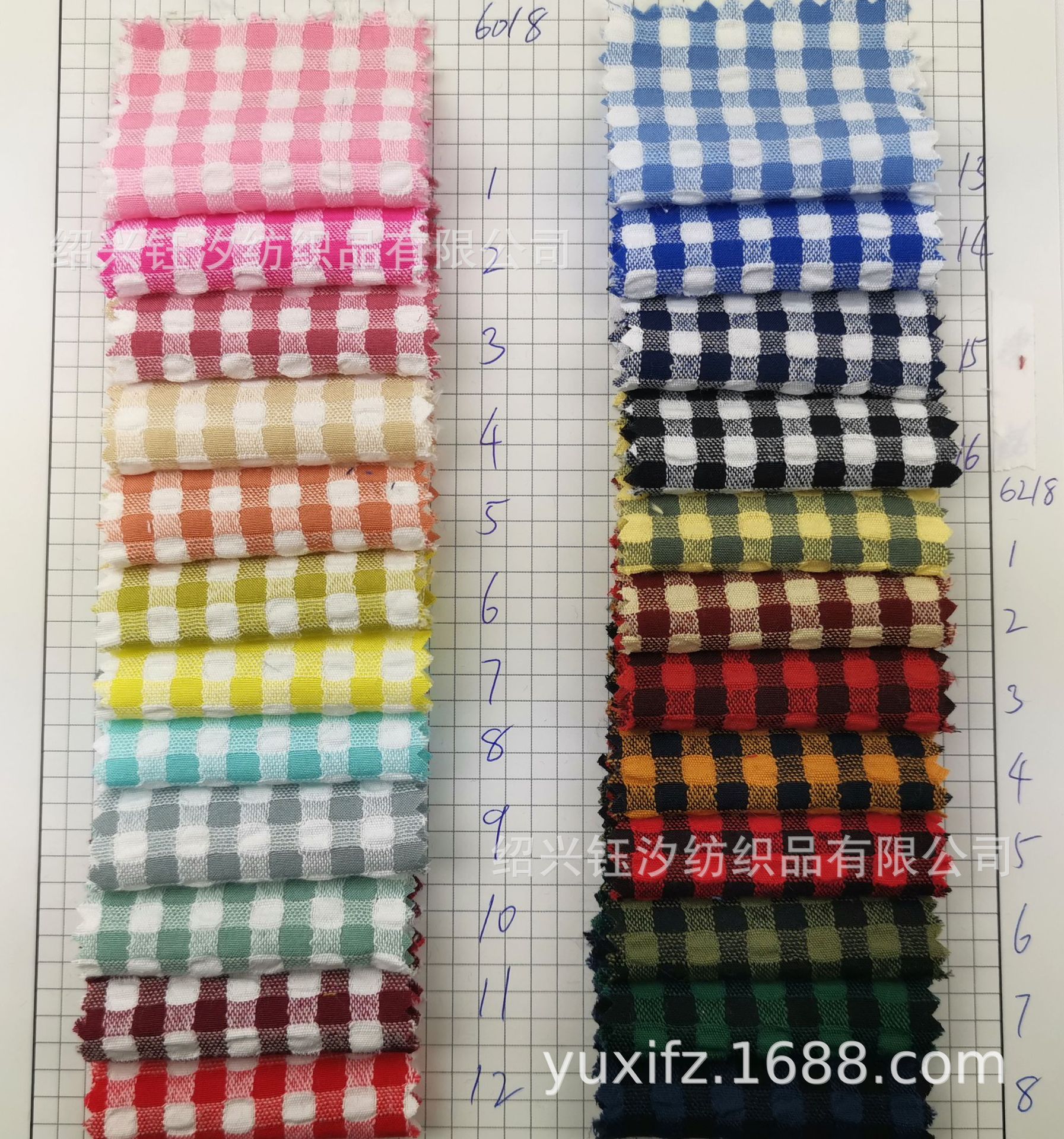 厂家直销批发涤棉格子泡泡衬衫面料 格子布连衣裙衬衫面料批发