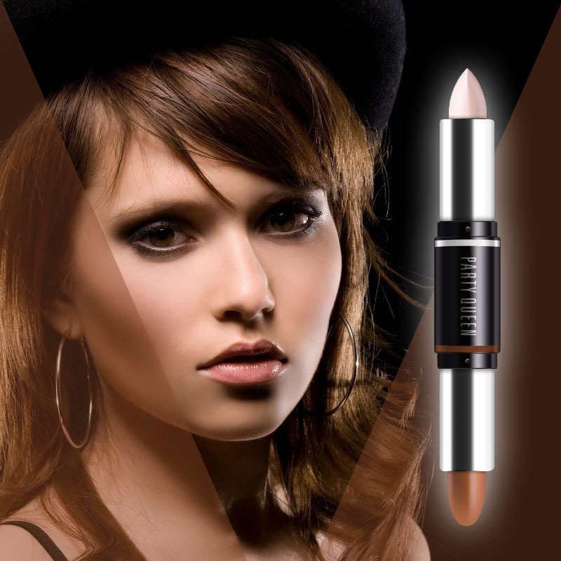 PartyQueen光影塑形立体V脸正品双头修容棒批发提亮阴影