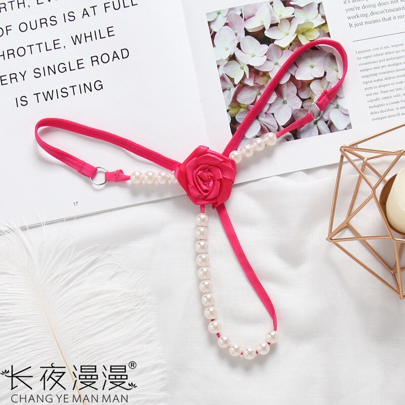 Long Night Rose Underwear Sexy Transparent Low Waist Open Pearl Massage Thong Hot Hollow 3059 Long Night Rose Underwear Sexy Transparent Low Waist Open Pearl Massage Thong Hot Hollow 3059