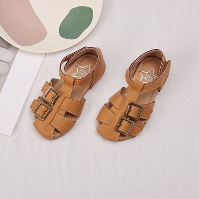 2019韩国童鞋 男童女童版软底沙滩鞋 宝宝时尚包头鞋儿童百搭凉鞋