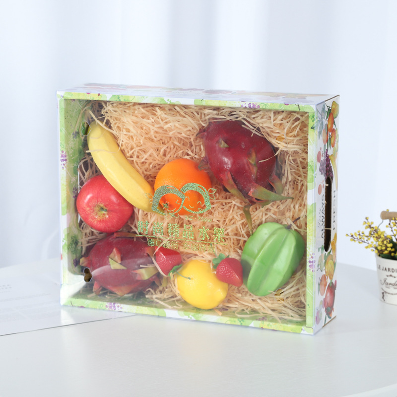 厂家现货烫金印刷彩色底透明盖水果盒天地盖苹果草莓礼盒批发