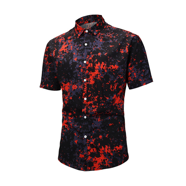 Summer Blockbuster Shirt Creative Colour Printing Fashion Loose