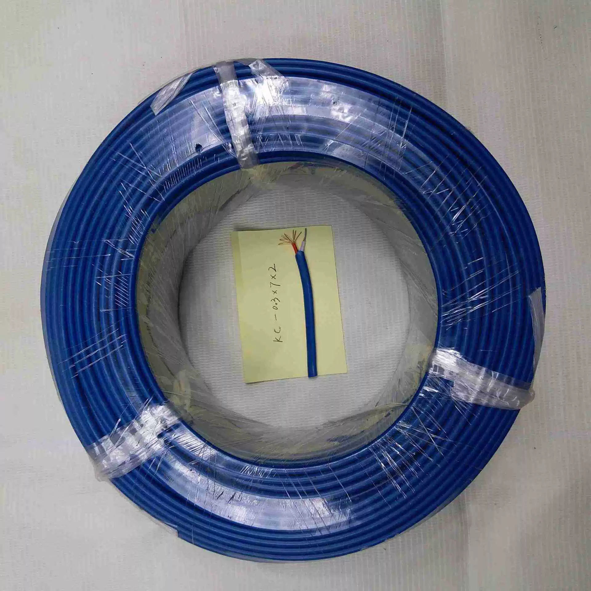 K-образный синий провод компенсации из ПВХ, многожильный провод термопары KC2 * 7*0,3, огнестойкий компенсационный провод из ПВХ K-типа
