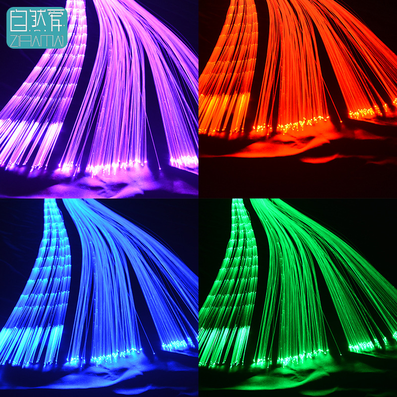 led光纤灯满天星七彩网红星空走廊光纤吊灯pmma塑料光纤照明定制
