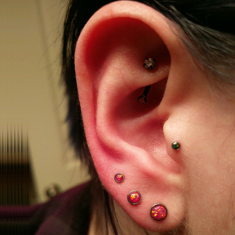 Fashion Geometric Stainless Steel Ear Studs Inlaid Zircon Stainless Steel Earrings 1 Piece