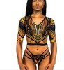 Cross border Electricity supplier Europe and America printing sexy bikini Swimsuit Swimwear female Black and white