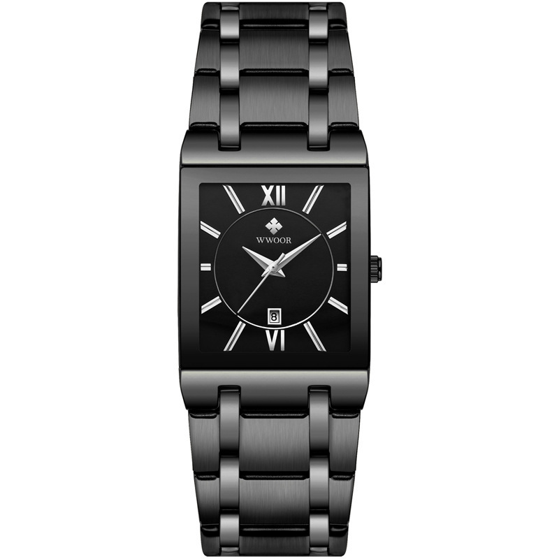 WWOOR Holding Love nuevos hombres de negocios reloj de cuarzo calendario impermeable reloj cuadrado cabeza casual Bowl Watch 8858