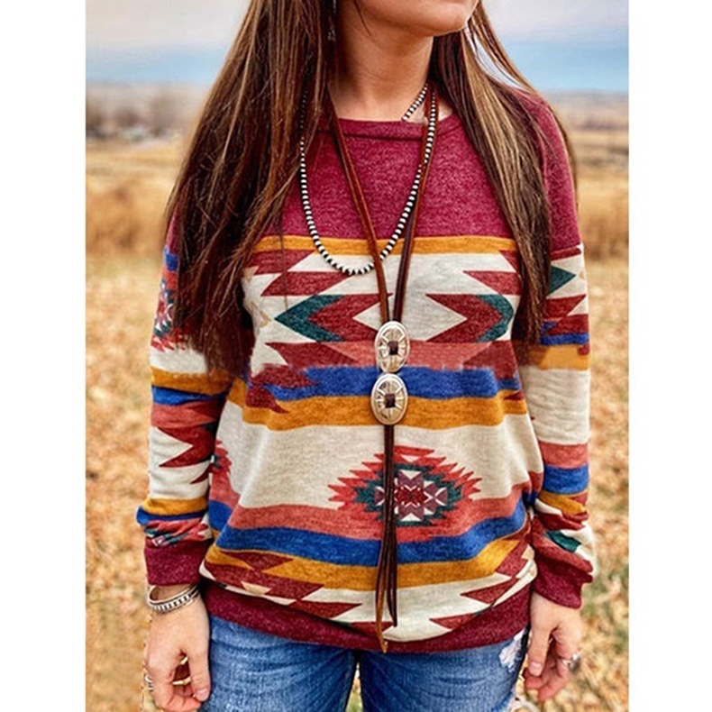 new loose round neck pullover printed sweatshirt NSZH28762