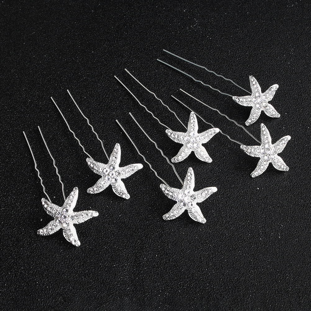 29g Weight Hair Sticks Hair Accessories Type 1 Set Quantity Holiday, Wedding Occasion Alloy Material Vacation Simple Style Women's Star Alloy Plating Hair Sticks