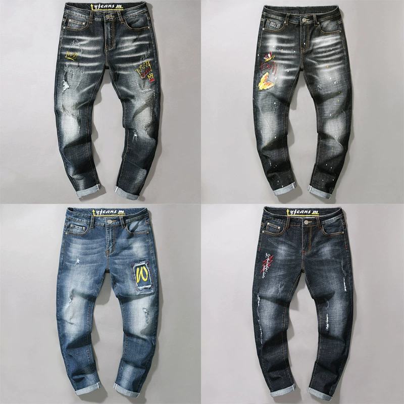 Осенние эластичные черные джинсы в тренде, 2019 год, slim fit, Альiexpress