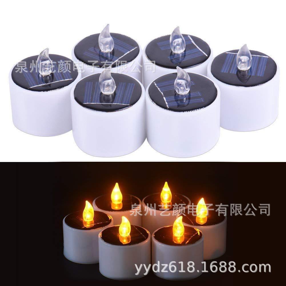 現貨當天發貨藝顏新款太陽能防水蠟燭燈太陽能電子蠟燭款全防水