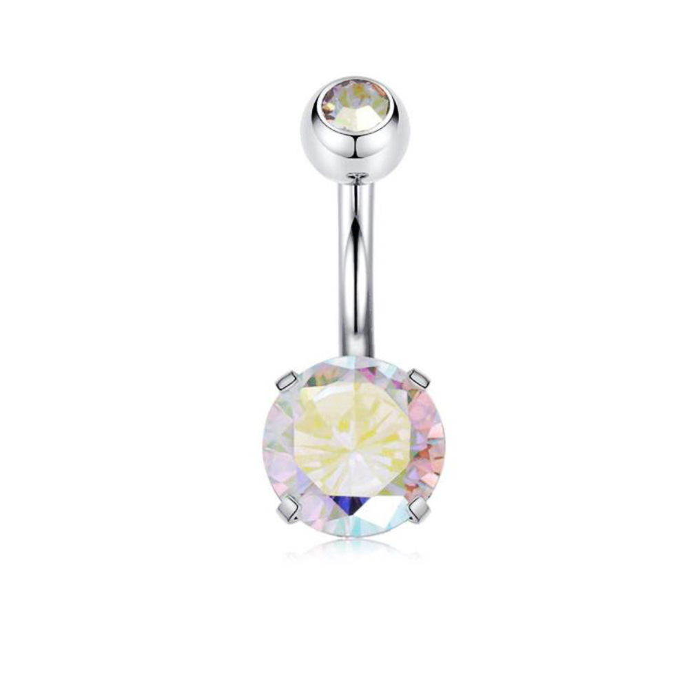 10-Piece Zircon Navel Ring Set Stainless Steel Belly Button Jewelry Dangle detail image 11