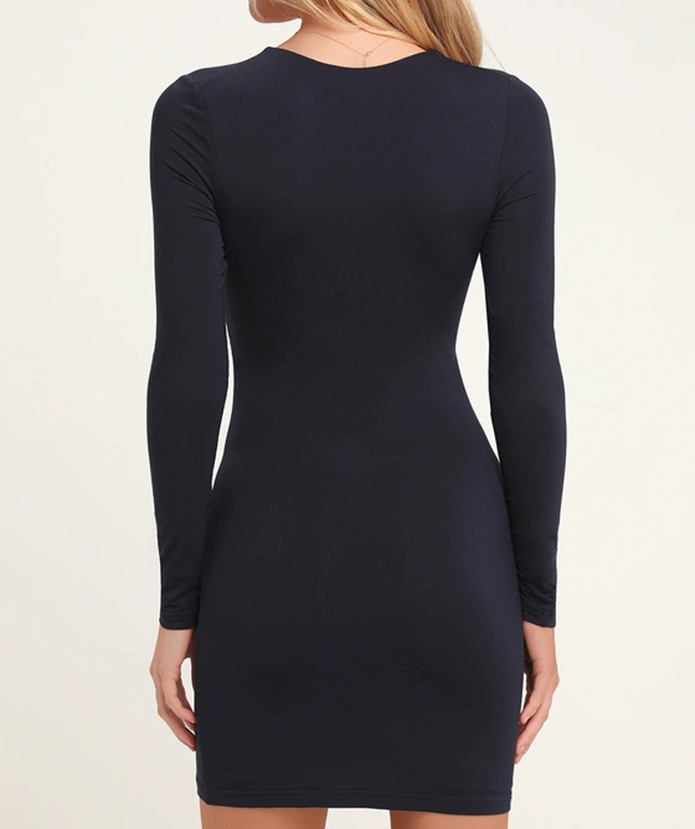  long-sleeved slim dress  NSDF1855