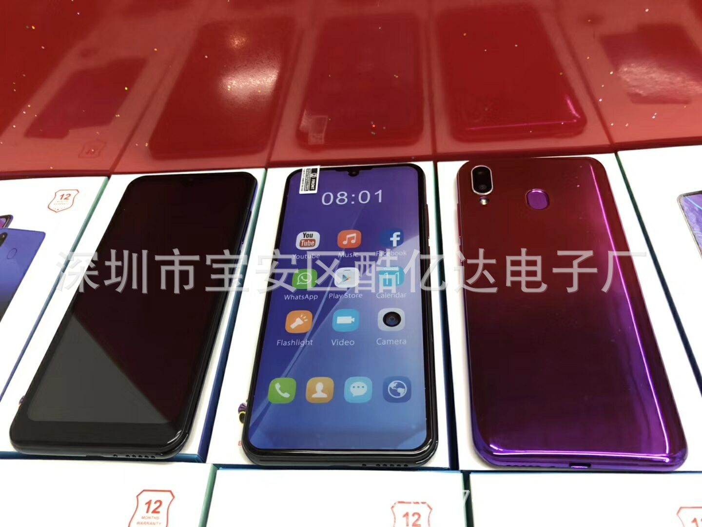 New M20 smart phone 6.3 inch R9 drop screen phone Android M8 R7 S9 i8 smart 3G phone