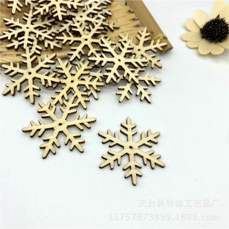 Трансграничный Рождественский кулон из щепы деревянный кулон в виде снежинки деревянная Защита окружающей среды креативное украшение DIY