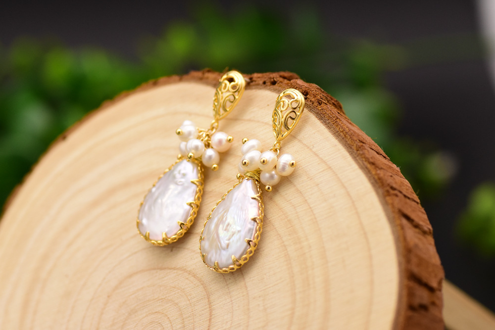 16g Weight Earrings Event & Party Supplies Simple Style Water Droplets Pearl Inlay Pearl Drop Earrings 1 Pair