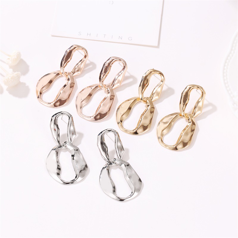 New Fashion Hollow Simple Geometric Freshwater Pearl Metal Earrings display picture 28