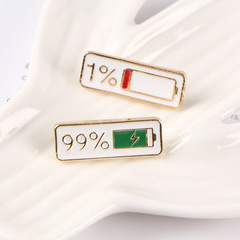 Factory Direct Sale Unisex Creative Personalized Battery Badges Couple Cute Japanese Collar Pins for Bags Accessories
