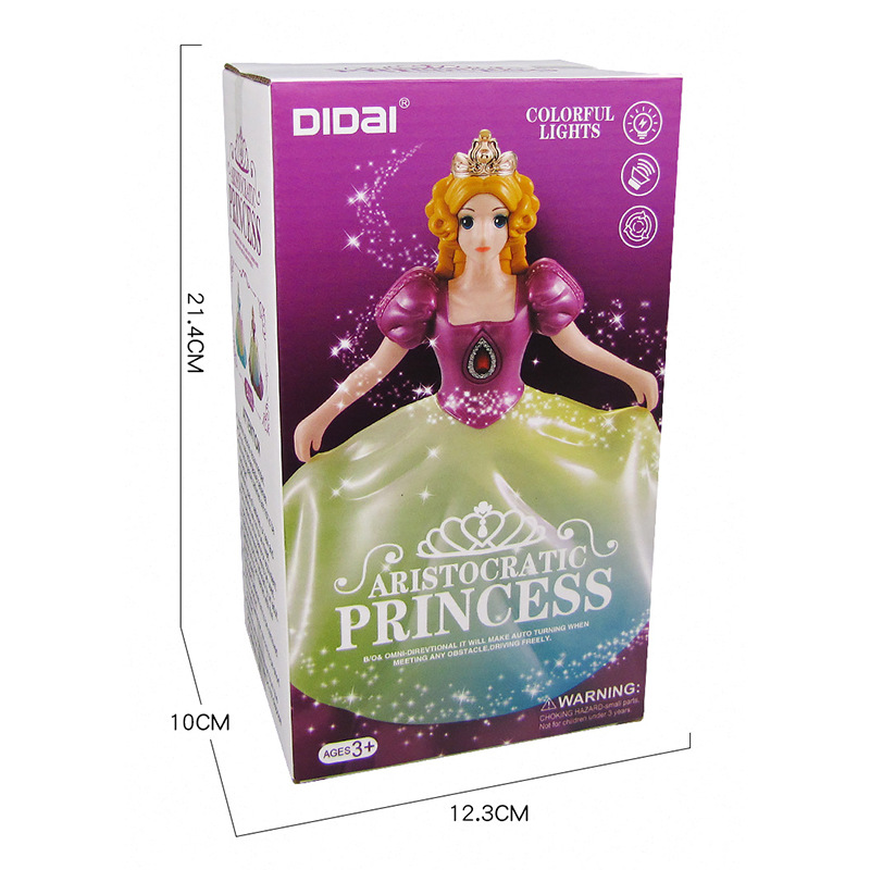 Los nuevos niños educativos princesa eléctrica juguete móvil elevación 360 grados de rotación que cambia color música ligera Venta caliente
