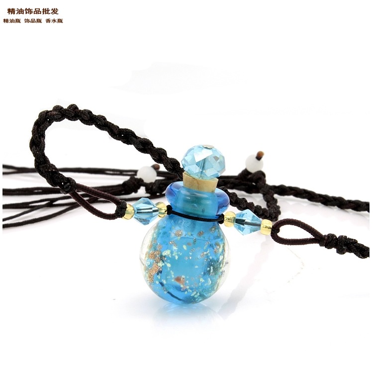 中国精油饰品网天蓝色球形金莎瓶妞妞绳项链1.jpg