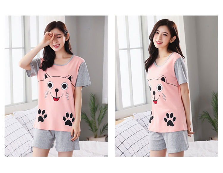 S-笑脸脚印猫粉色短袖_08 (8)