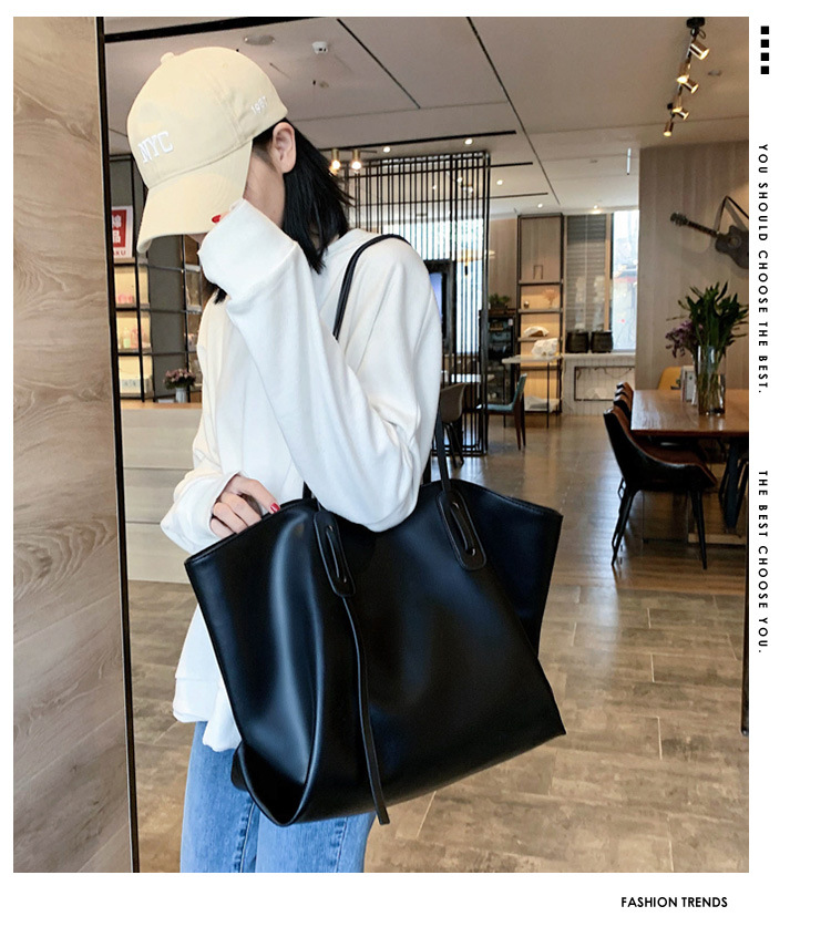 Autumn And Winter Soft Surface Big Bag 2019 New Trendy Korean Textured Shoulder Bag Large Capacity Fashion Tote Bag display picture 21