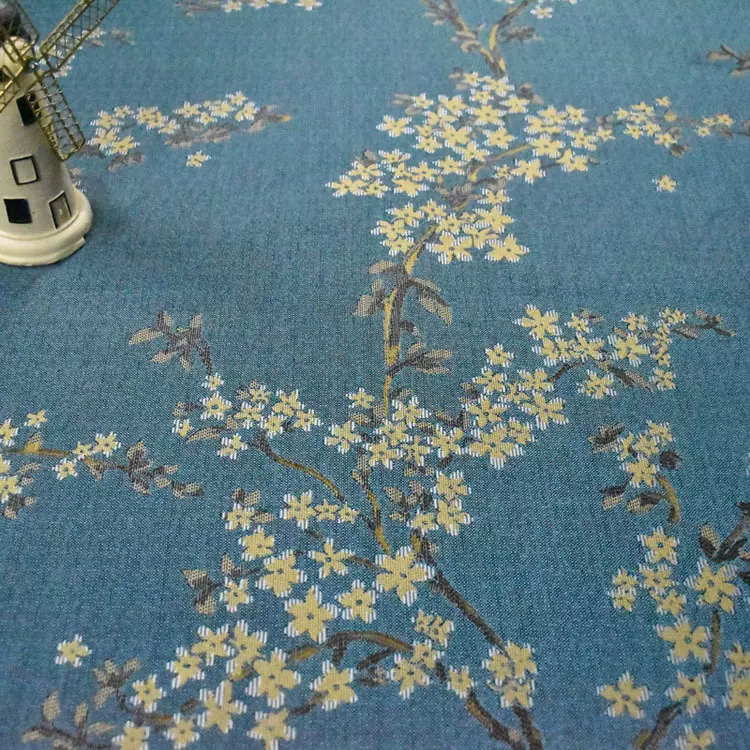 涤棉色织提花布料加固棉麻布匹新中式沙发垫混纺交织沙发面料