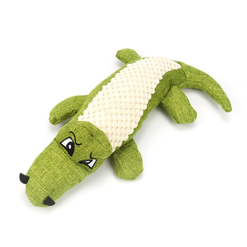 Factory direct supply of dog plush toys, pet toys, simulated crocodile sounding dog toys, bite-resistant