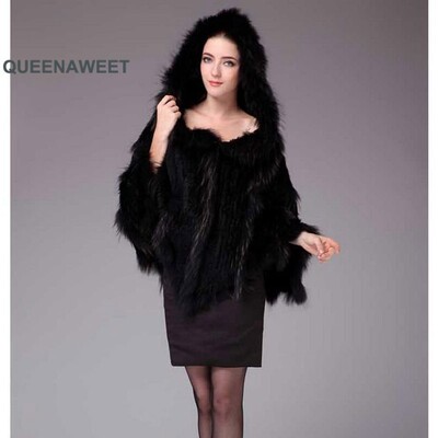 2019 Foreign trade ebay Amazon Rabbit's hair weave cloak Shawl Hezi Hair band coat