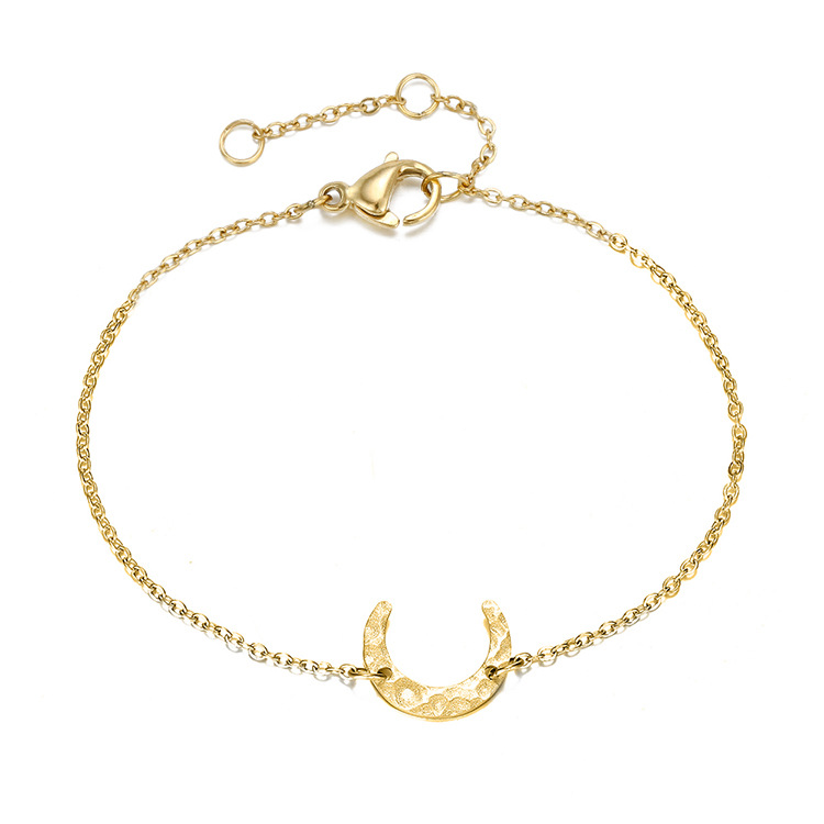 Simple Style Moon Stainless Steel 14K Gold Plated No Inlaid Bracelets In Bulk display picture 4