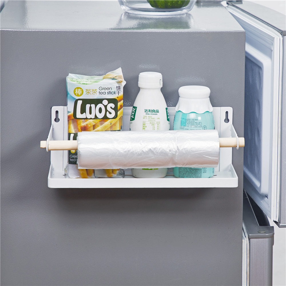 家居用品 厨房铁艺调味品保鲜膜收纳架 强磁铁免钉收纳整理架厂销