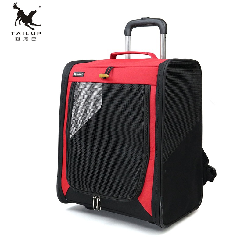 宠物箱包工厂牛津布双色猫狗拉杆箱 多功能外出用宠物旅行包新款