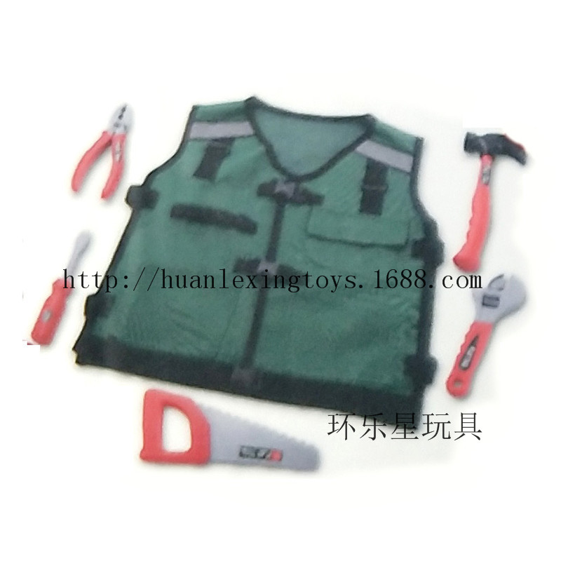 儿童仿真工程衣服维修工具套装 小工程师服饰配件 过家家男孩玩具