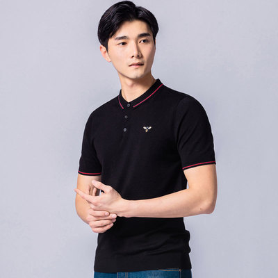 廠家直銷2019夏季新款男式商務 短袖廣告polo針織衫翻領刺繡男裝