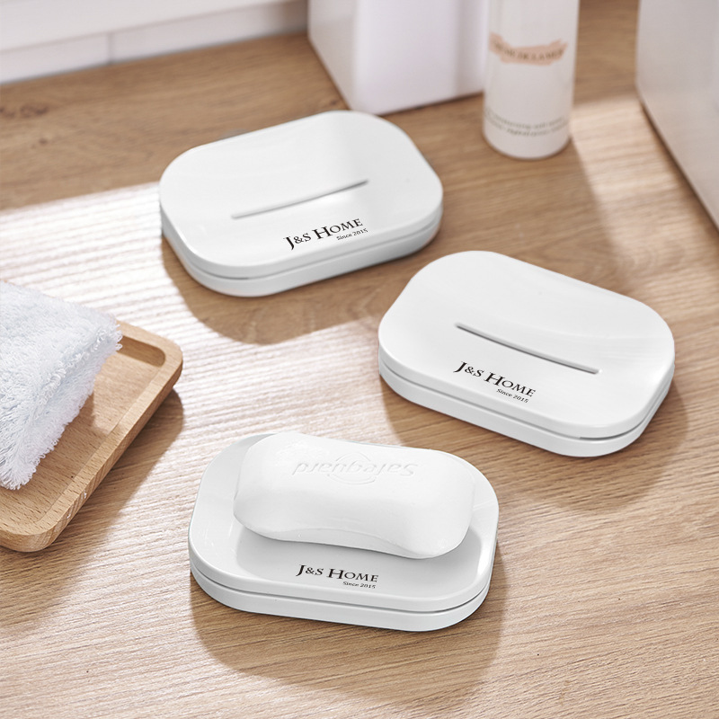 Caja de jabón dividida de doble capa de moda creativa caja de jabón ovalada simple titular de jabón antideslizante titular de jabón