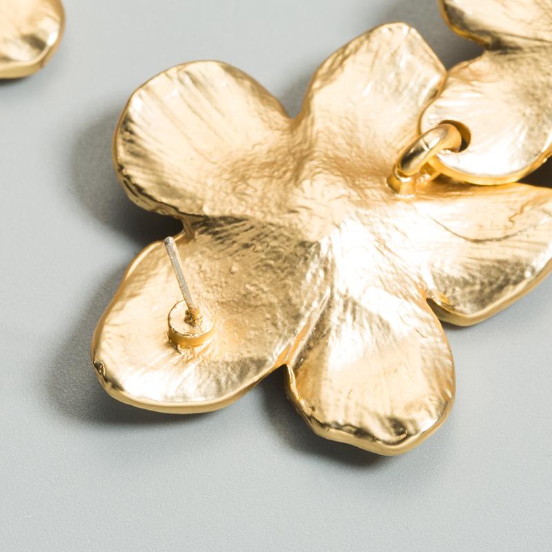 Gold Flower Petal Earrings