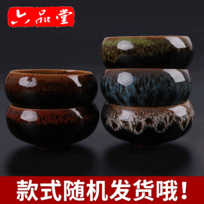 厂家直销金鱼彩釉笔洗 文房四宝书法多功能陶瓷墨碟 复古陶瓷笔搁|ms