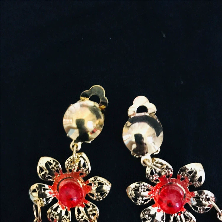 Золотистые серьги для танца живота JinHang Craft с подвесками (плакучая слива), аксессуар для сценического костюма